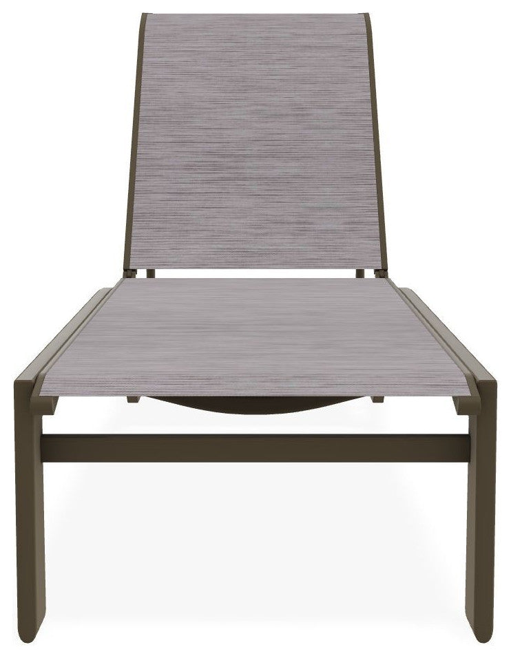 Kendall Sling Stackable Outdoor Chaise Lounge, Fossil/Beachwood