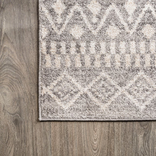 Ifrane Berber Geometric Stripe Runner Rug, Gray/Cream, 4x6