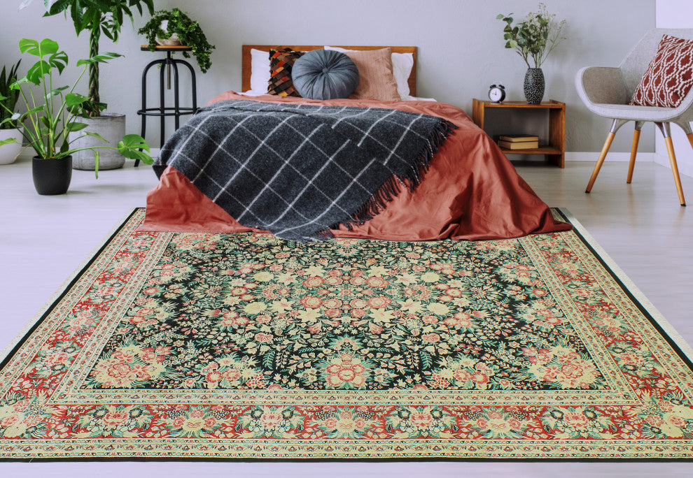 Pak-Persian Courtena Black/Red Rug, 8'0x10'1
