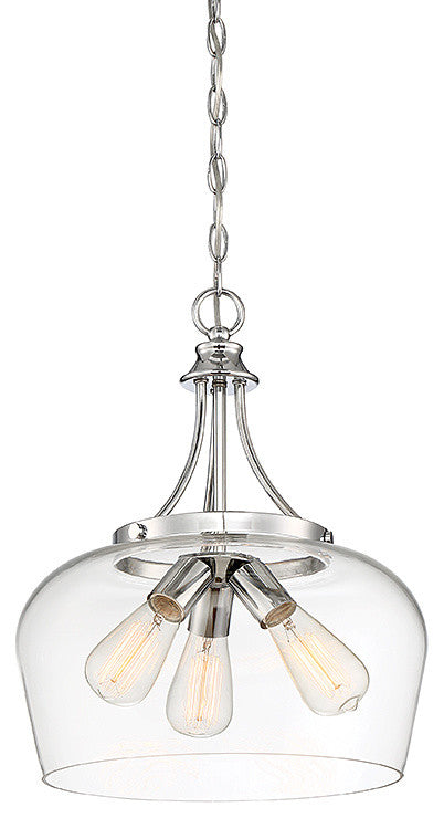 Octave 3-Light Pendant, Polished Chrome