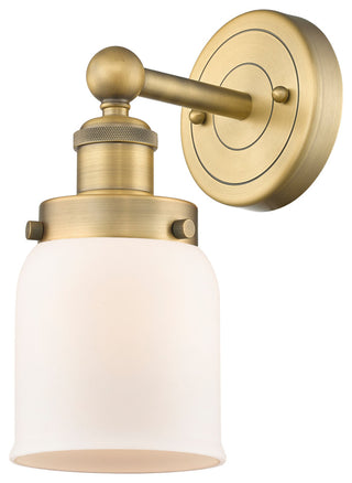 Small Bell 1-Light 7" Sconce, Brushed Brass Finish, Matte White Shade