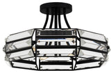 Four Light Semi Flush Mount in Matte Black