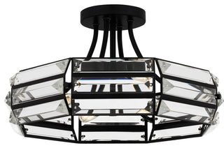 Four Light Semi Flush Mount in Matte Black
