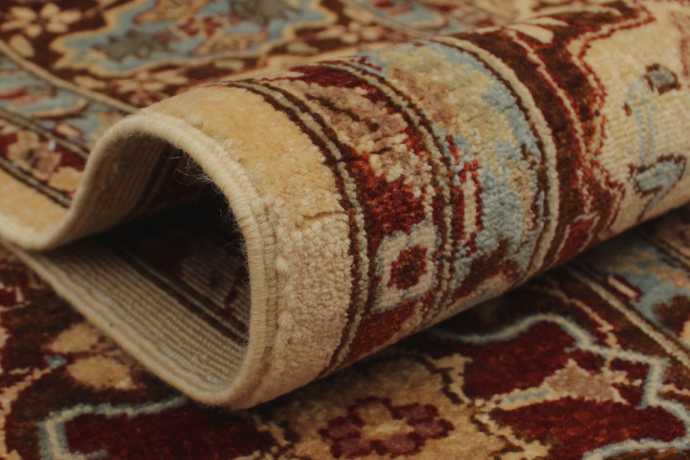 Turkish-Knotted Ankara 308 Ivory Rug, 7''11x10''8