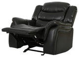 GDF Studio Hayvenhurst Black Leather Recliner/Glider Chair