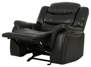 GDF Studio Hayvenhurst Black Leather Recliner/Glider Chair
