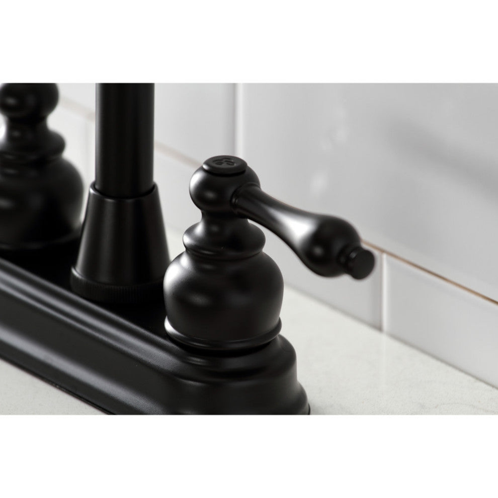 KB490AL Victorian 4" Centerset High Arch Bar Faucet, Matte Black