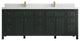 Sonoma 84 Double Sink Reeded Bath Vanity in Dark Forest Green 2" Empira White