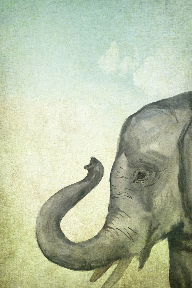 "I'm All Trunk" Painting Print on Wrapped Canvas, 30"x45"