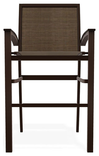 Bazza Sling Bar Height Stackable Outdoor Stool, Bark/Kona