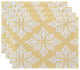 18"x14" Beach Star, Geometric Print Placemat, Yellow, Set of 4