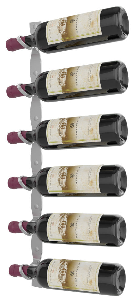 Helix Single 30 (minimalist wall mounted metal wine rack kit), Cool Gray, Right Facing Bottle