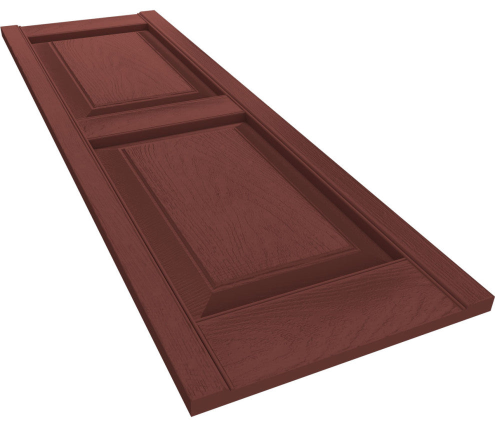 Lifetime Vinyl Standard 2-Equal Raised Panel Shutters, Red 027