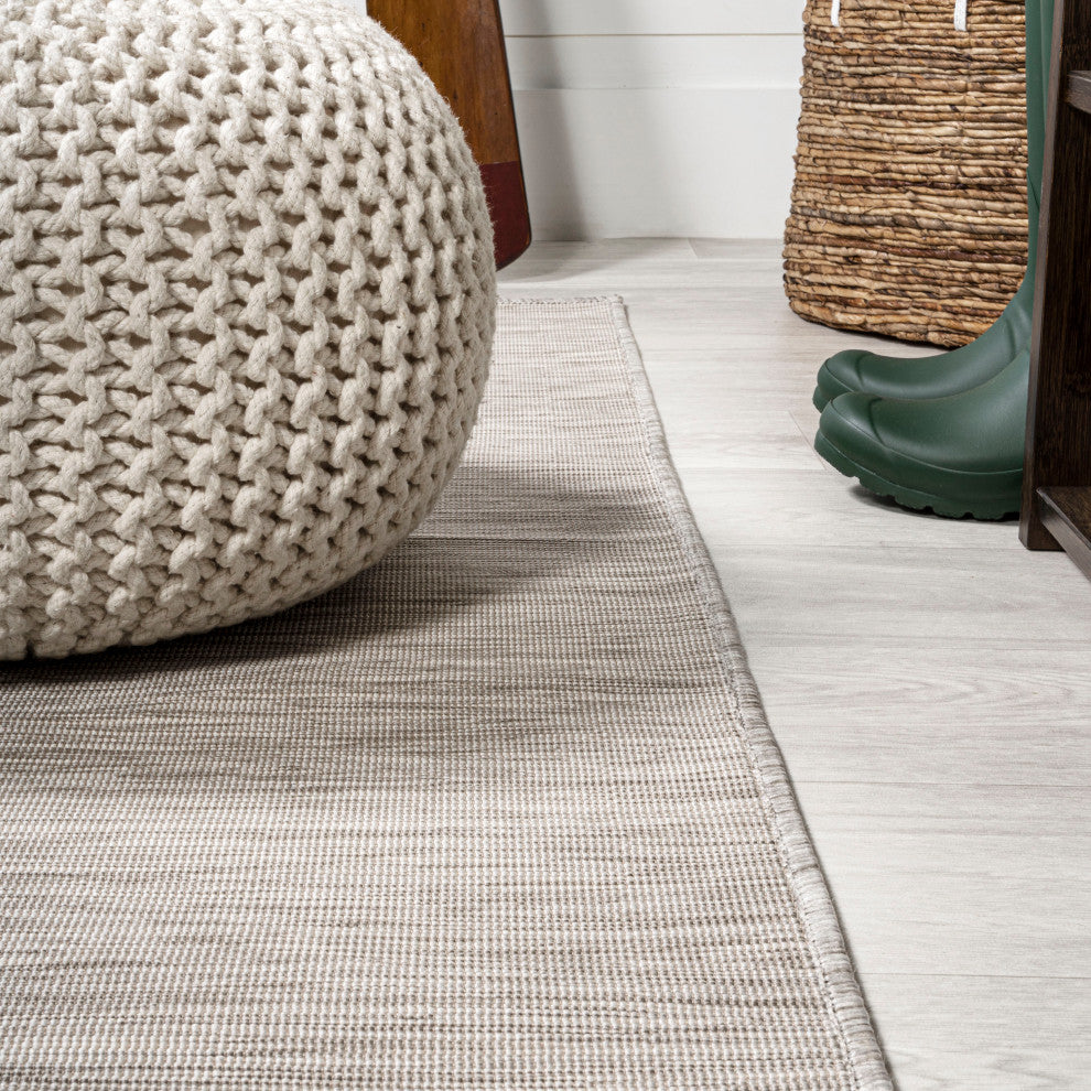 Ethan Modern Flatweave Solid, Light Gray, 9 X 12