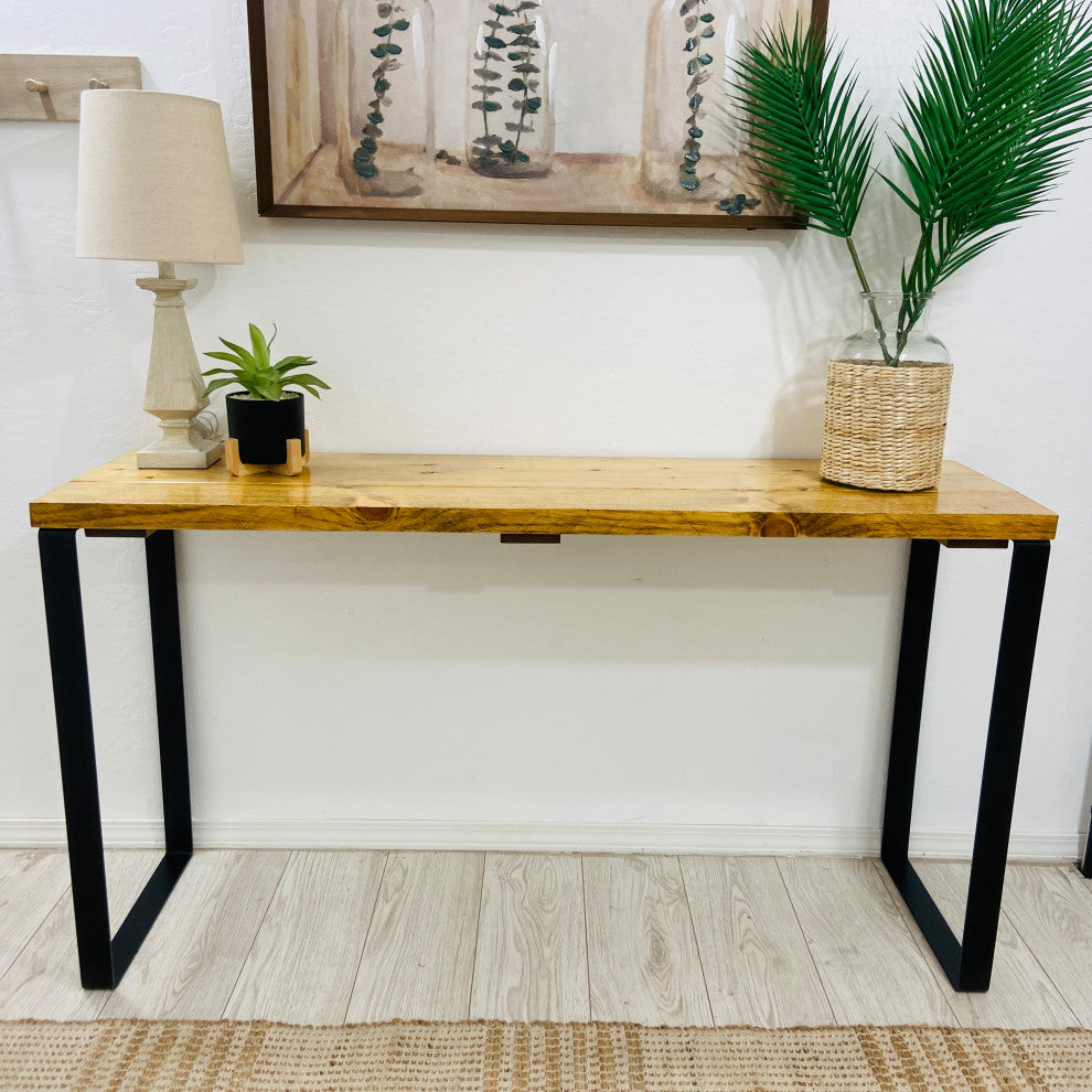 Barn Walls Bedroom Console Table Accent Table, Handcrafted, Golden Brown, 48" Length