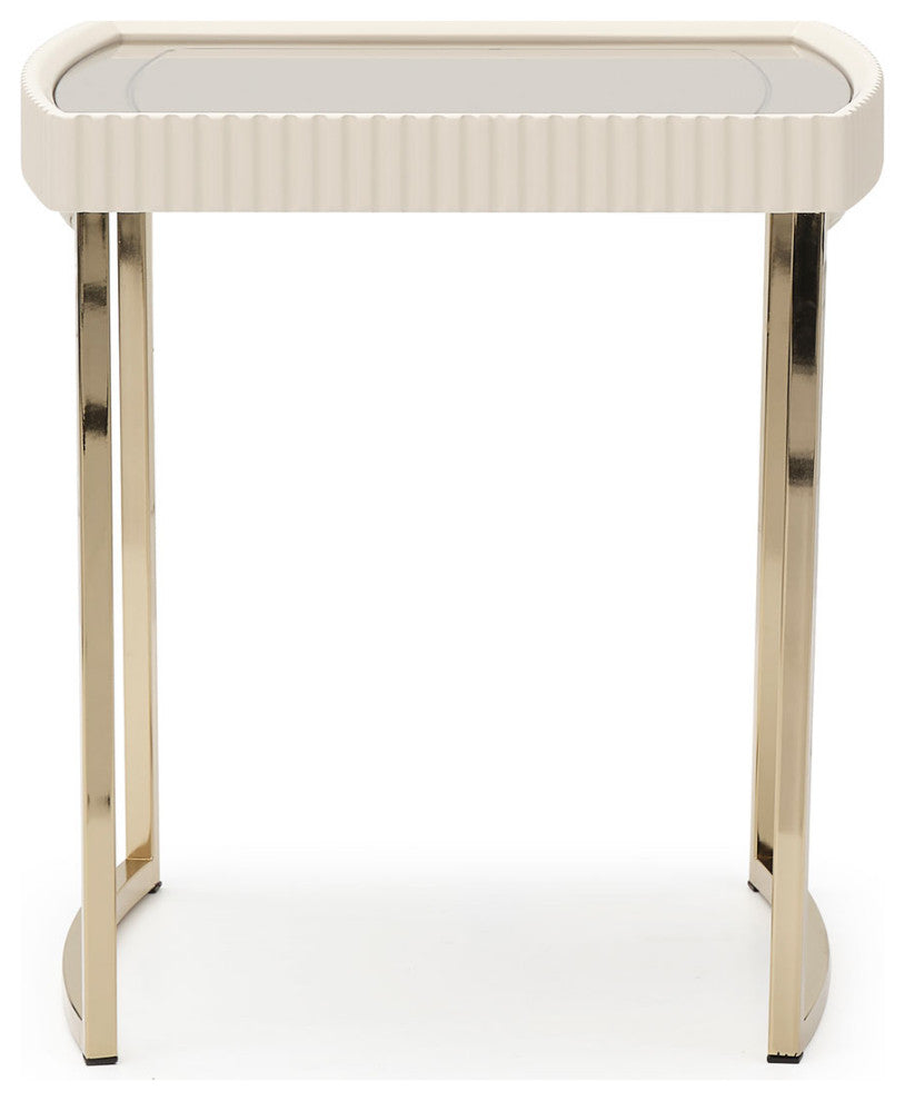 Lisbon Side Table, Silken Matte Cream
