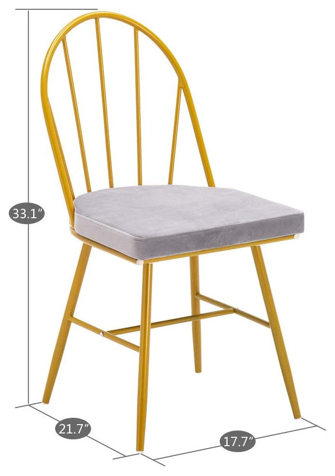 Dining Chair Set of 4 Modern Metal Armless