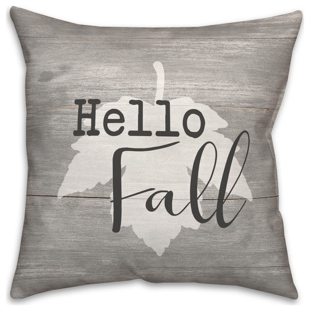 Hello Fall Leaf 16x16 Spun Poly Pillow