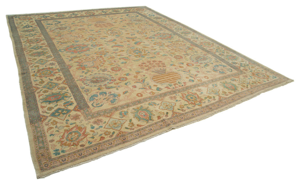 Rug N Carpet - Hand-Knotted Oriental 10' 8" x 13' 9" Unique Oushak Area Rug