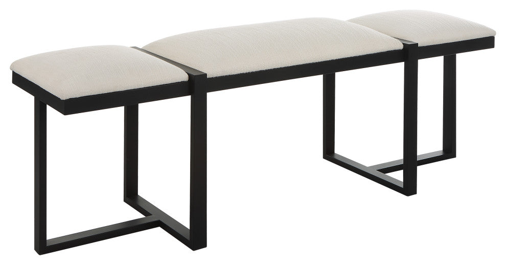 Uttermost 23761 Triple Cloud Modern Upholstered Bench