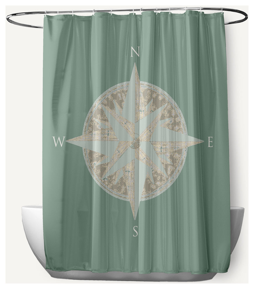 Compass Sage 70" w x 73" h Shower Curtain