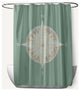 Compass Sage 70" w x 73" h Shower Curtain