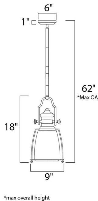 Maxim Lighting Hi-Bay 1-Light Pendant in Bronze - 25002CLBZ