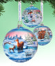 Hand Painted Scenic Glass Ornament Snowy Night Ball, Limited Edition