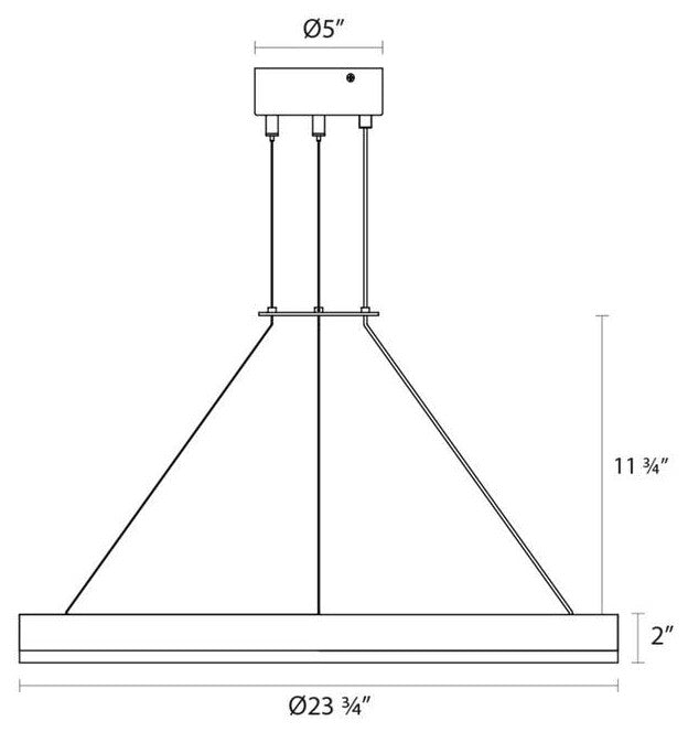 Sonneman 2315 Corona 24" LED Pendant - Bright Satin Aluminum