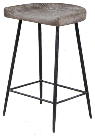 Uttermost Cordova Carved Wood Counter Stool