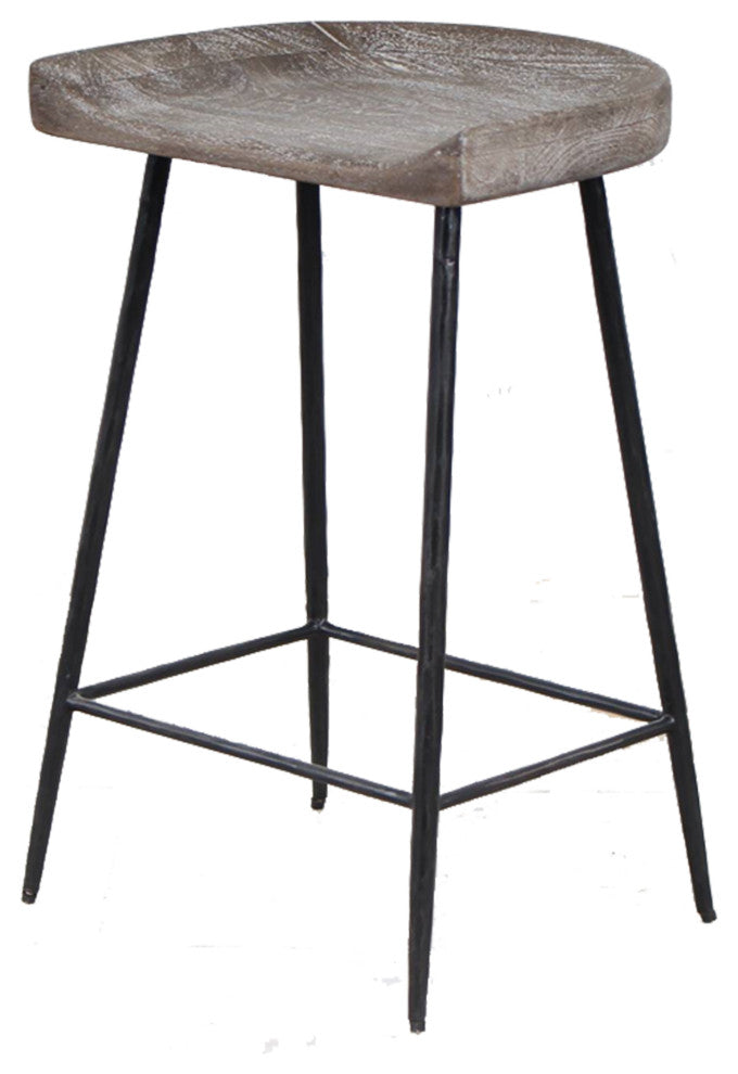 Uttermost Cordova Carved Wood Counter Stool