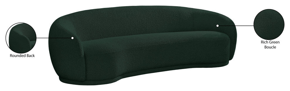 Hyde Boucle Fabric Upholstered, Green, Sofa