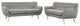 Modway Remark 2 Piece Living Room Set, Light Gray