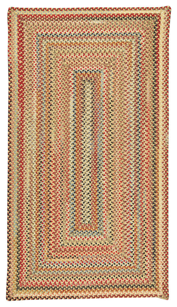 Capel Portland Gold 0346_100 Braided Rugs - 3' X 5' Concentric Rectangle