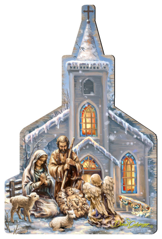 Nativity at the Chapel Wall and Door Hanger by Dona Gelsinger