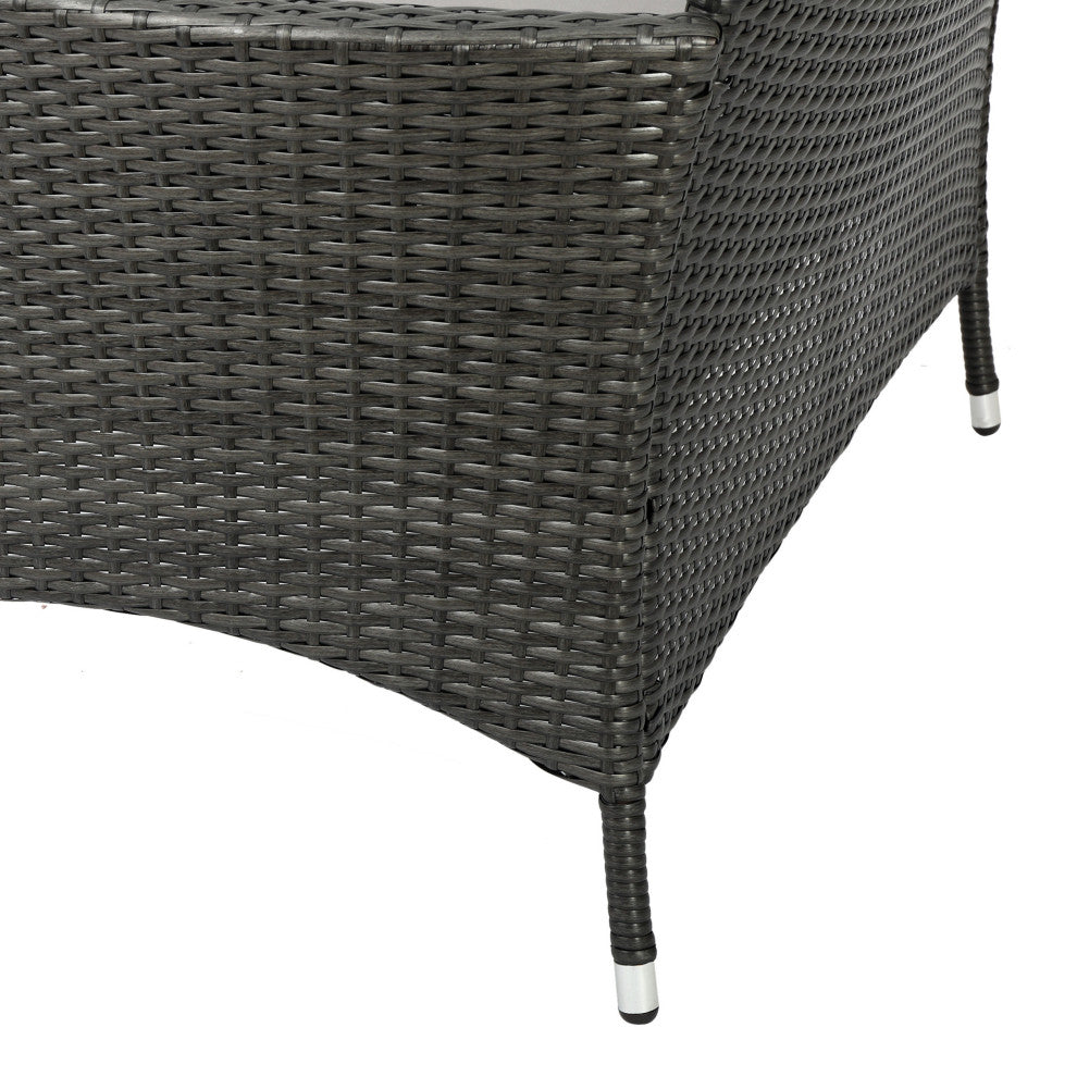 GDF Studio 2-Piece Fidelor Outdoor Gray PE Wicker Set