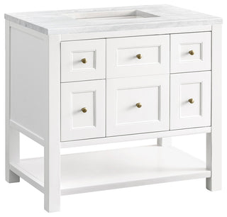 Breckenridge 36" Single Vanity, Bright White, 3CM Arctic Fall Top