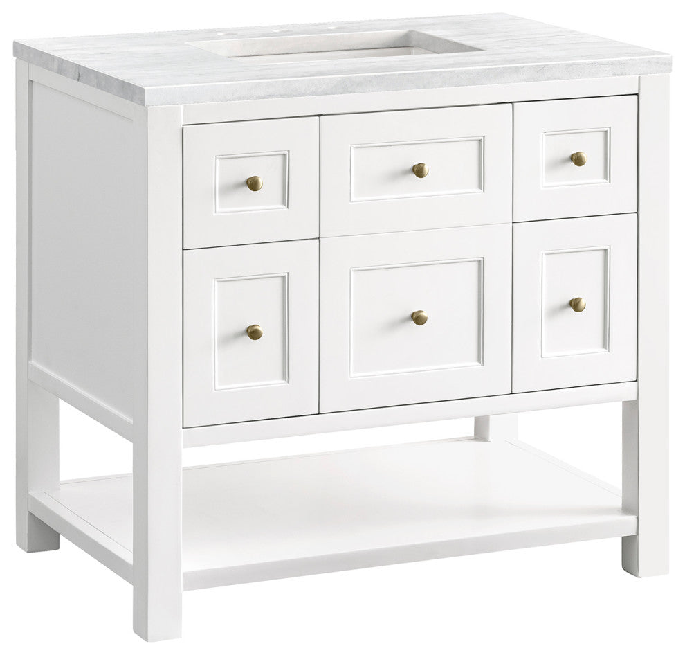 Breckenridge 36" Single Vanity, Bright White, 3CM Arctic Fall Top