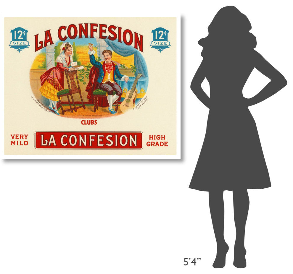 "La Confession Cigars" Digital Paper Print by Vintage Booze Labels, 46"x37"