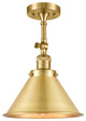 Briarcliff 1 Light Semi-Flush Mount, Satin Gold, Satin Gold