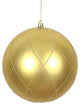 Vickerman N170608D 4" Gold Matte And Glitter Swirl Ball Ornament, 4 Per Box