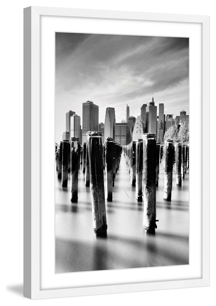 "Manhattan and Sticks" Framed Painting Print, 20"x30"