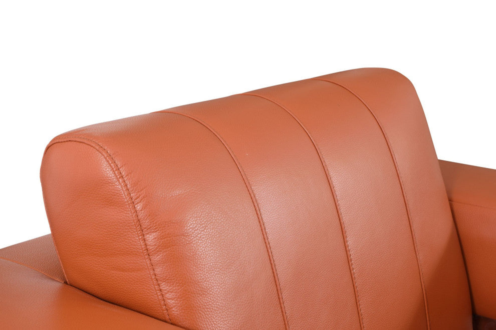 Ferrara Genuine Italian Leather Modern Chair Camel