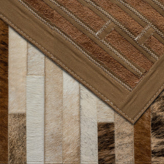 Cowhide Patchwork Rug, Poseidon, Morph, 5' X 8'