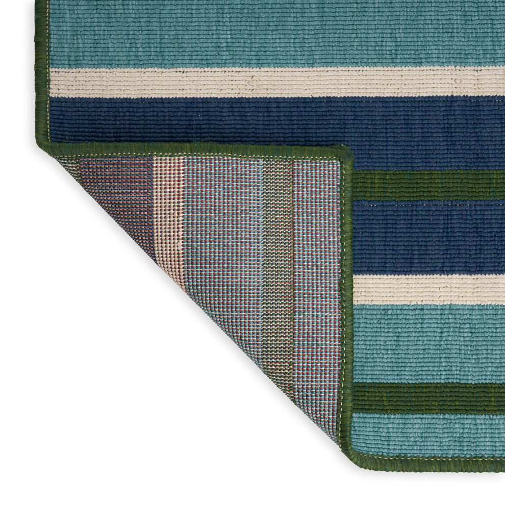 GDF Studio Jitske Indoor Geometric Area Rug, Blue and Green, 8'x11'