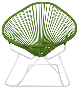 Acapulco Indoor/Outdoor Handmade Rocker, Cactus Weave, White Frame