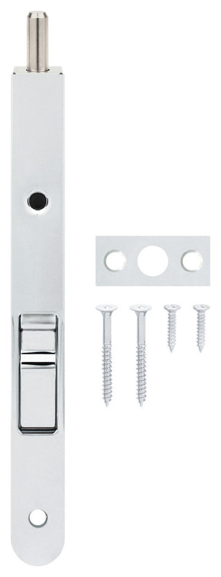 Nuk3y 7" Single Route Flush Bolt Round Corner, Chrome