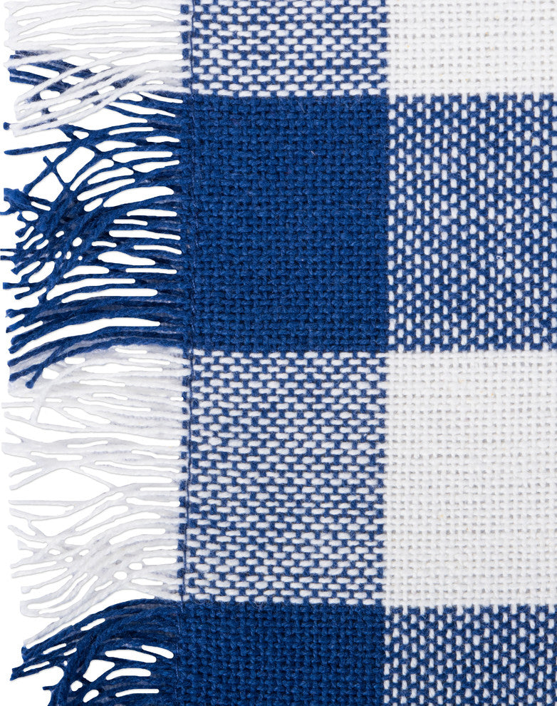 DII Assorted Navy Heavyweight Fringed Dishcloth, Set of 6
