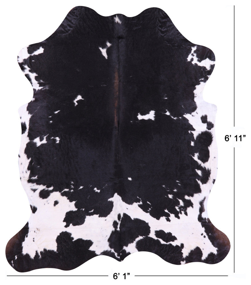 Black and White Natural Cowhide Rug 6' 11" X 6' 1" C2232