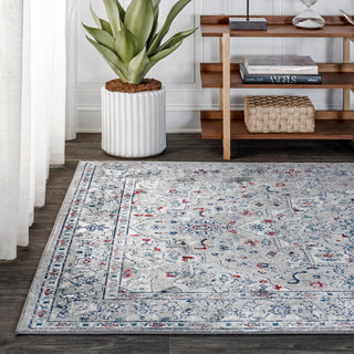 Modern Persian Vintage Medallion Light Grey/ Multi 3' x 5' Area Rug